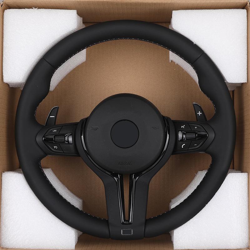 With Piano - black Trim M Sport Leather Steering Wheel for BMW F10 F20 F30 F40 F44 F45 F52 X1 F48 X2 F47 F80 F82 F87 M2 M3 M4 M5 - Hailed Inc.