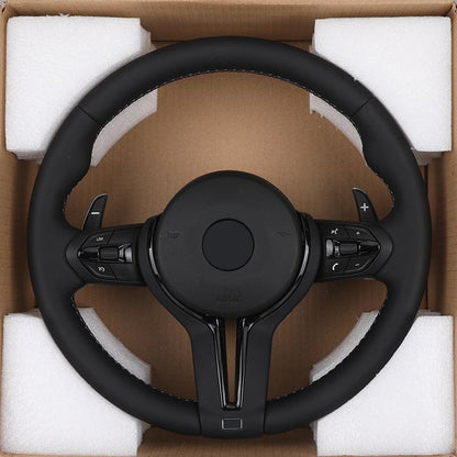 With Piano - black Trim M Sport Leather Steering Wheel for BMW F10 F20 F30 F40 F44 F45 F52 X1 F48 X2 F47 F80 F82 F87 M2 M3 M4 M5 - Hailed Inc.