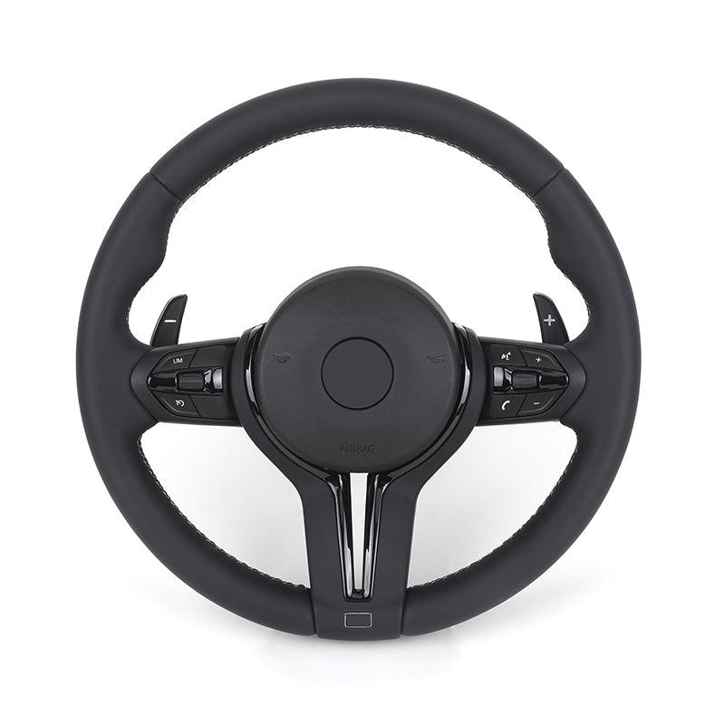 With Piano - black Trim M Sport Leather Steering Wheel for BMW F10 F20 F30 F40 F44 F45 F52 X1 F48 X2 F47 F80 F82 F87 M2 M3 M4 M5 - Hailed Inc.