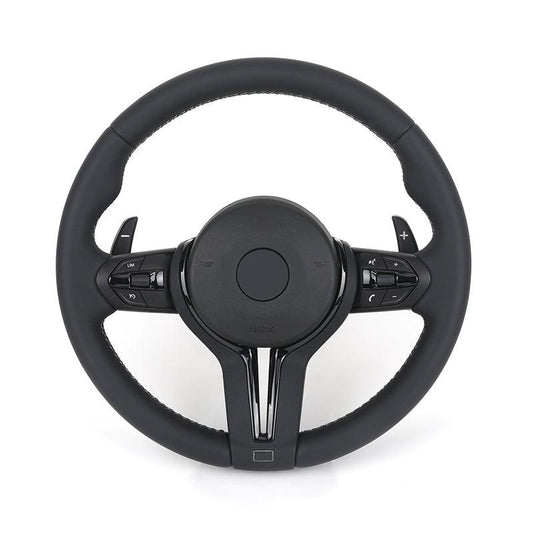 With Piano - black Trim M Sport Leather Steering Wheel for BMW F10 F20 F30 F40 F44 F45 F52 X1 F48 X2 F47 F80 F82 F87 M2 M3 M4 M5 - Hailed Inc.