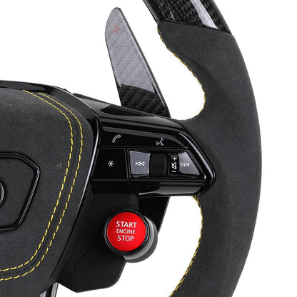 With R8 Start Button & Drive Select Half Alcantara Carbon LED Steering Wheel for Audi A3 A4 A5 A6 C7 C8 B9 S3 RS3 RS4 RS5 RS7 8V - Hailed Inc.