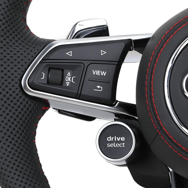 With Start Button RS R8 Sport Full Perforated Leather Steering Wheel for Audi A1 A3 S3 8V S4 S5 Q5 SQ5 A4 B9 RS3 RS4 RS5 TT TTRS - Hailed Inc.