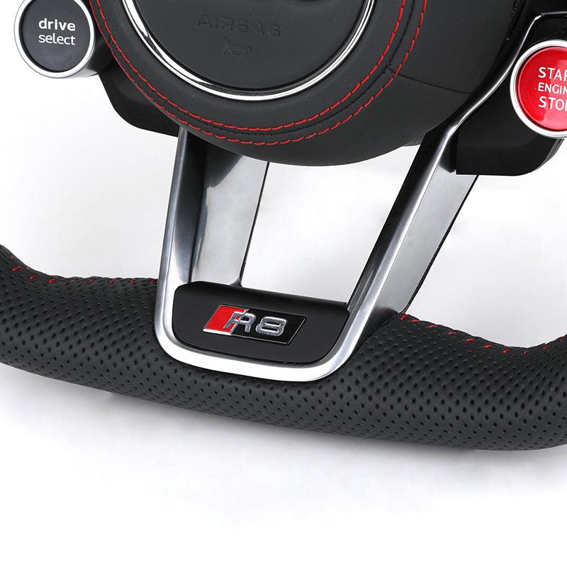 With Start Button RS R8 Sport Full Perforated Leather Steering Wheel for Audi A1 A3 S3 8V S4 S5 Q5 SQ5 A4 B9 RS3 RS4 RS5 TT TTRS - Hailed Inc.