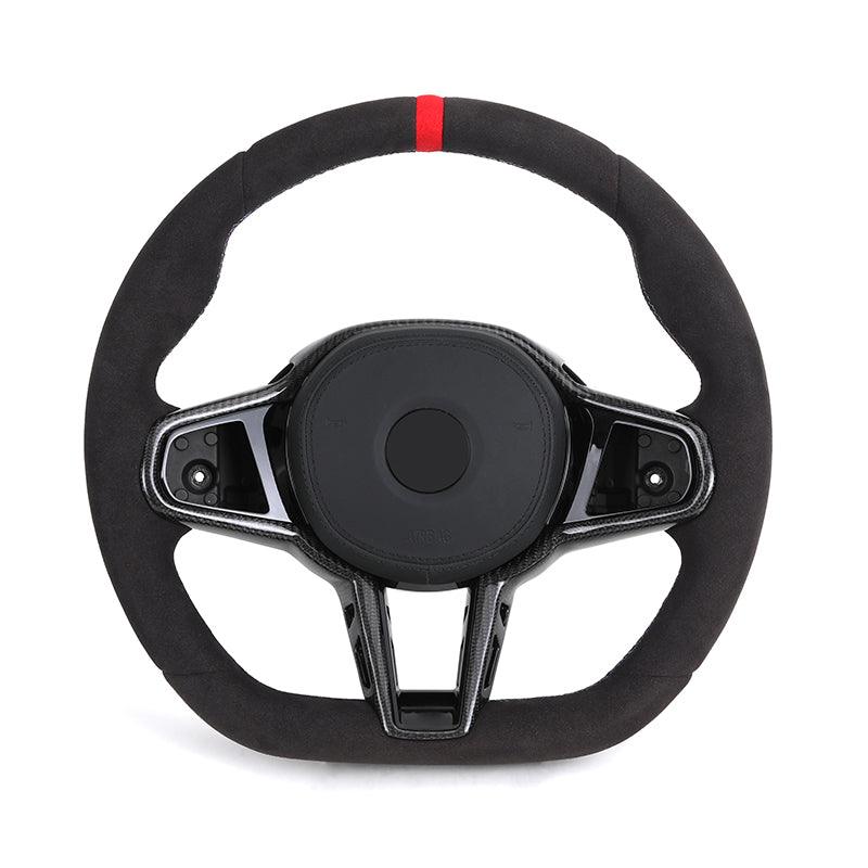 Without Button LCI Full Alcantara Steering Wheel for BMW G Series G01 G20 G05 G26 G30 M3 G80 M4 G82 M8 F92 F96 F97 M235i M340i - Hailed Inc.