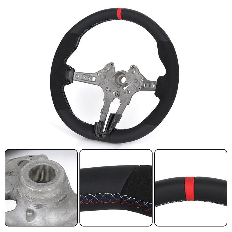 Without Center Trim Button Half Alcantara Steering Wheel Core for BMW F01 F02 F03 F06 F07 F10 F11 F12 F13 M5 F90 F91 F92 F93 - Hailed Inc.