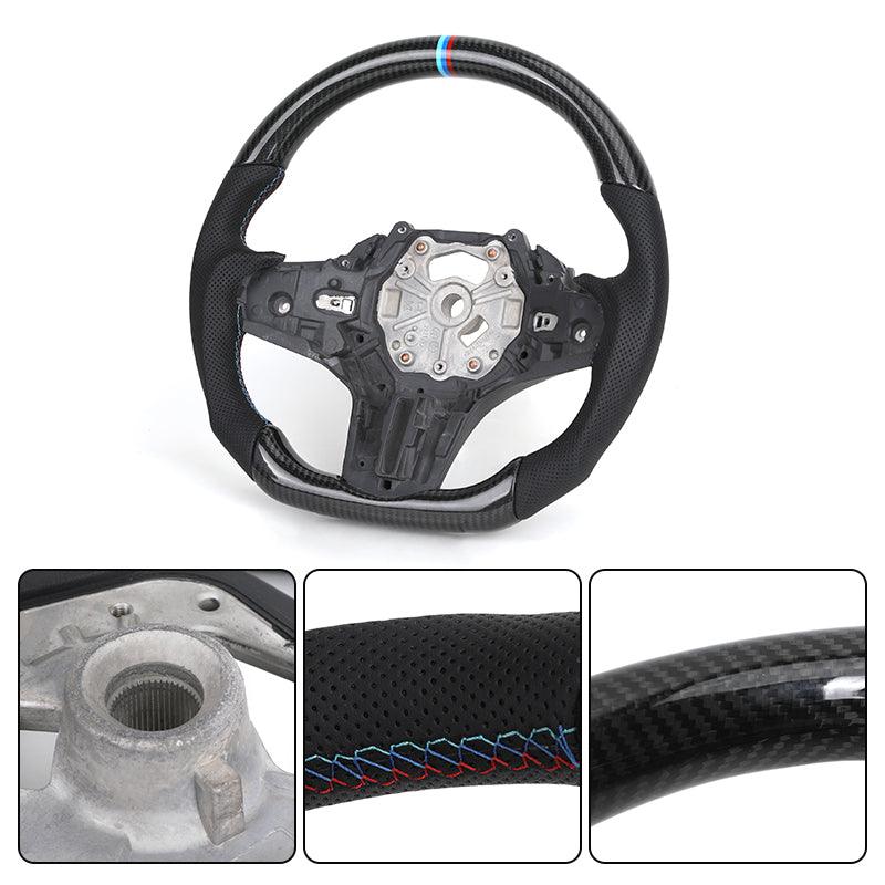 Without Center Trim Carbon Steering Wheel Frame for BMW G20 G30 G31 G32 X3 G01 X4 G02 X5 G05 X6 G06 G11 G12 M3 G80 G81 M4 G82 - Hailed Inc.