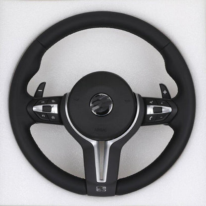 Without Center Trim Flat Bottom Half Leather LED Steering Wheel Core for BMW F10 F30 F32 F36 F80 M4 F82 M5 F90 E88 E90 E92 E93 - Hailed Inc.