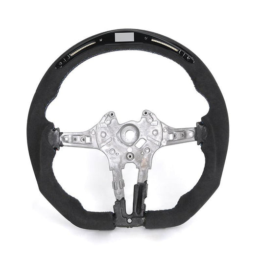 Without Center Trim Full Alcantara Leather LED Steering Wheel for BMW F07 F10 F20 F30 M3 F80 M4 F82 F85 M2 F87 M5 F90 Z4 E89 E93 - Hailed Inc.