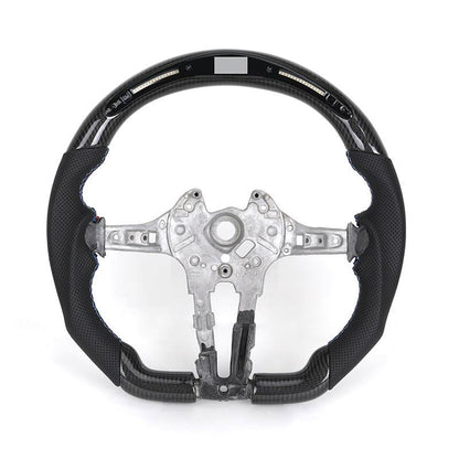 Without Center Trim Half Leather Carbon Fiber LED Steering Wheel Core for BMW F10 F20 F30 F32 F36 F80 F82 F90 E70 E90 E92 E93 - Hailed Inc.