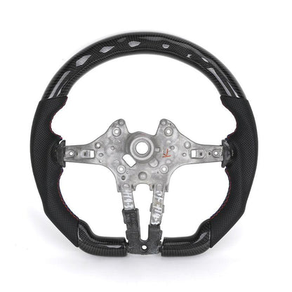 Without Center Trim Half Leather Carbon Fiber LED Steering Wheel Core for BMW F30 F32 F34 F35 F36 X1 F48 X2 F47 F25 F26 F15 F16 - Hailed Inc.