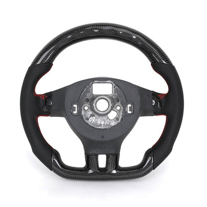 Without Center Trim Half Leather Carbon LED Steering Wheel Core for Volkswagen VW Golf R 6 7 MK6 MK7 MK7.5 GTI Jetta Passat CC - Hailed Inc.