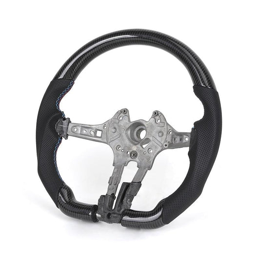 Without Center Trim Half Leather Carbon Steering Wheel Core for BMW F01 F10 F11 F06 F07 F12 F13 F01 F90 F91 F92 F93 - Hailed Inc.