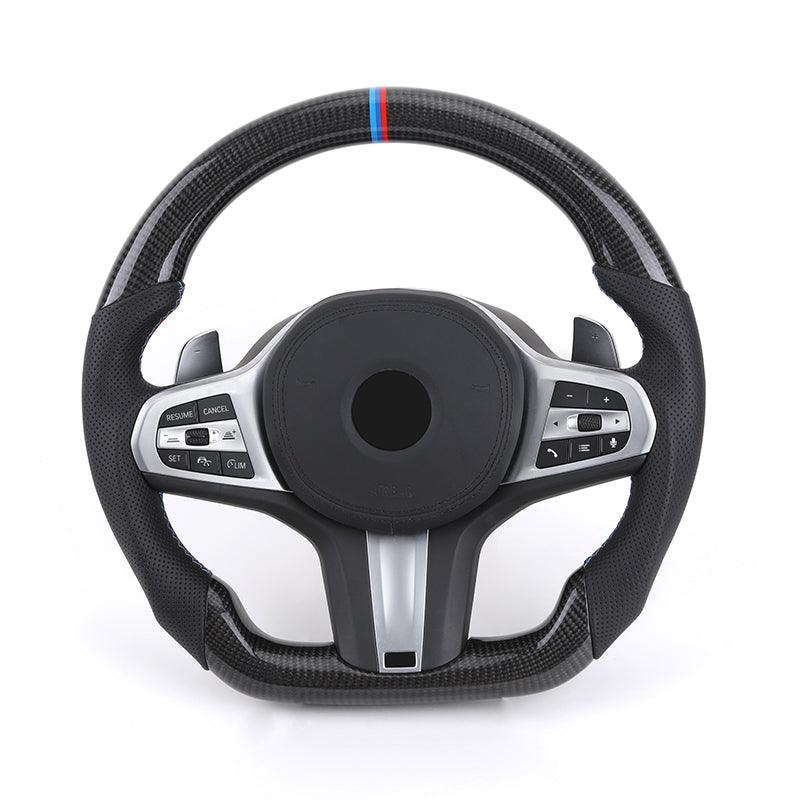 Without Center Trim Half Leather Carbon Steering Wheel Core for BMW G30 G11 G12 G20 G31 G32 G05 G21 G82 G80 G02 X3 G01 M3 M4 M5 - Hailed Inc.