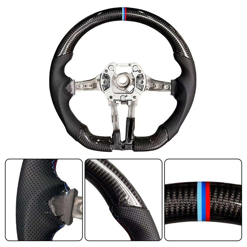 Without Center Trim Leather Carbon Fiber Steering Wheel Frame for BMW F10 F30 F31 F34 F36 F20 F15 F16 F25 F26 F80 F82 F87 F90 - Hailed Inc.