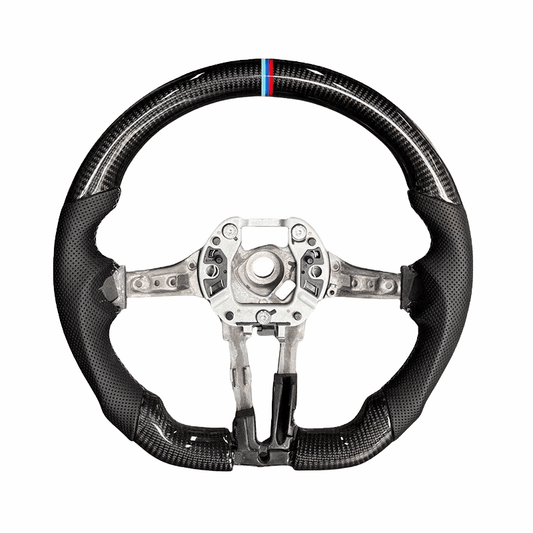 Without Center Trim Leather Carbon Fiber Steering Wheel Frame for BMW F10 F30 F31 F34 F36 F20 F15 F16 F25 F26 F80 F82 F87 F90 - Hailed Inc.