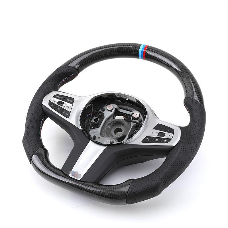 Without Paddle Shifters M Sport Custom Carbon Fiber Car Steering Wheel for BMW 5 7 Series G30 G31 G32 G38 G11 G12 X7 G07 M5 M7 - Hailed Inc.