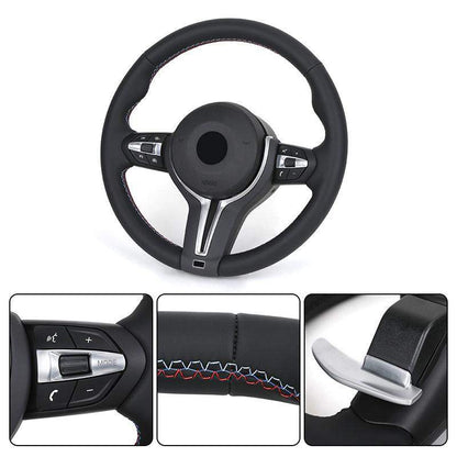 Without Shift Paddle M Sport Volant Leather Steering Wheel for BMW F01 F10 F11 F18 F20 F21 F30 F31 F33 F34 F36 X5 E70 X5 E71 - Hailed Inc.